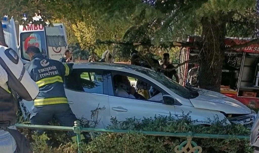 Ağaca çarpan otomobilin sürücüsü yaralandı