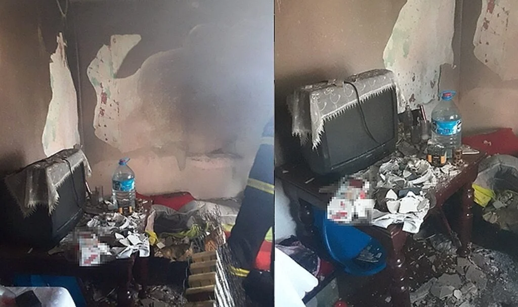 Ailesiyle birlikte yaşadığı evi yaktı