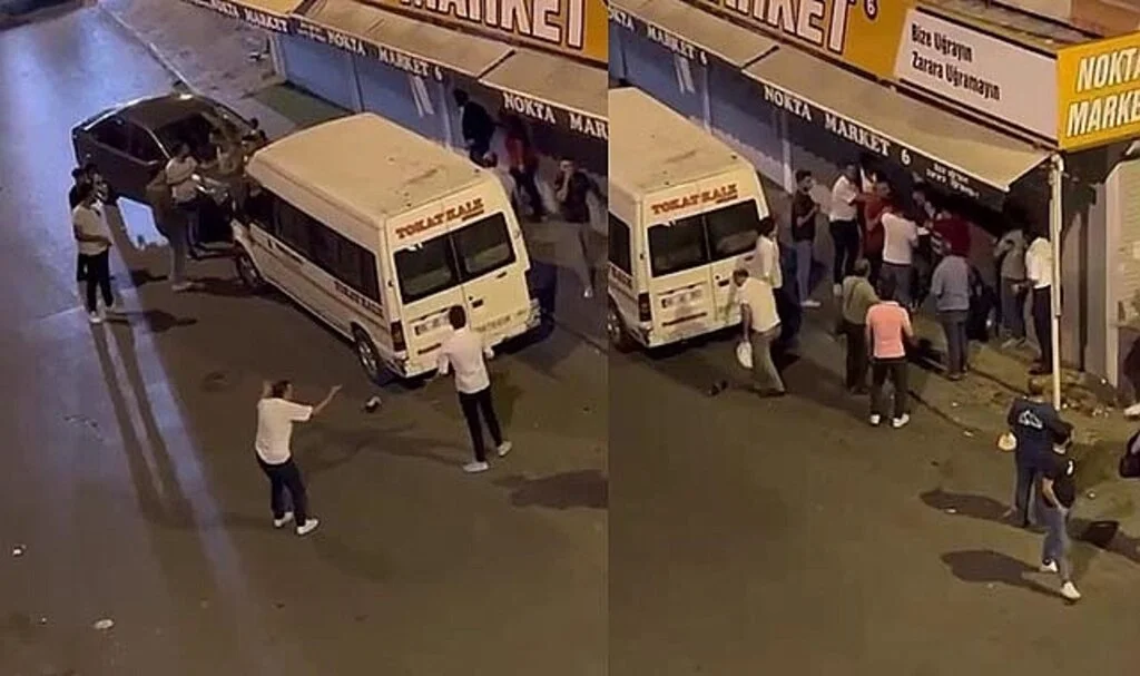 Aracından çıkardığı sopayla tartıştığı şahıslara saldırdı