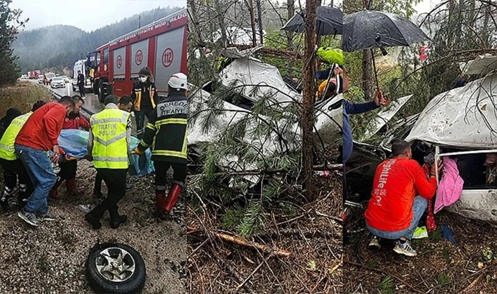 Bolu’da kontrolden çıkan otomobil ormana uçtu: 4 yaralı