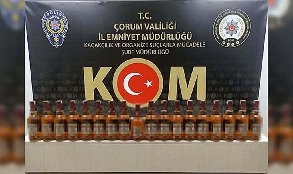 Çorum polisinden kaçak içki operasyonu