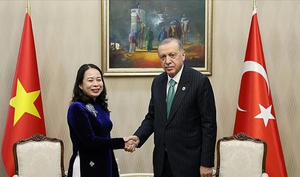 Cumhurbaşkanı Erdoğan, Vietnam Sosyalist Cumhuriyeti Devlet Başkan Yardımcısı Xuan ile bir araya geldi