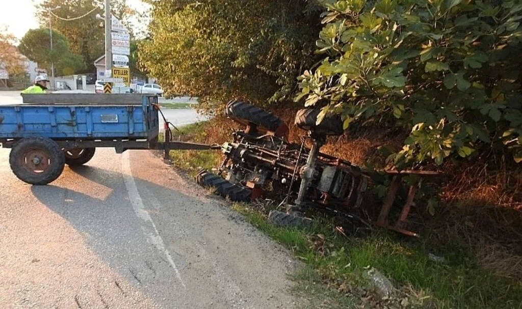 Erdek'te traktör kazası 1 kişi yaralı