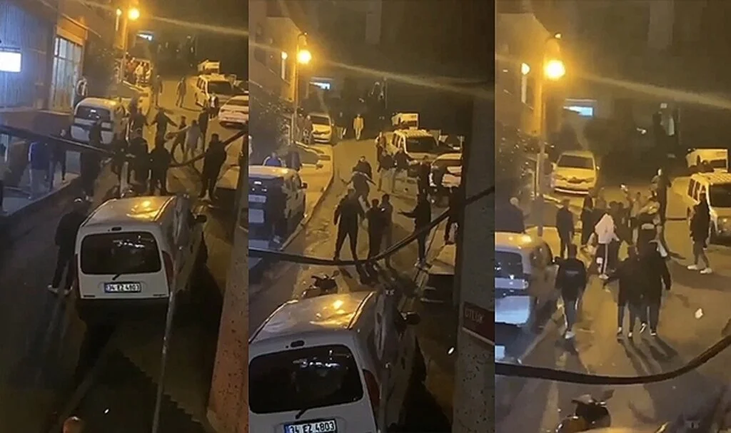 İstanbul’da korkunç kavga kamerada: Kaskla kafalarına vurdular