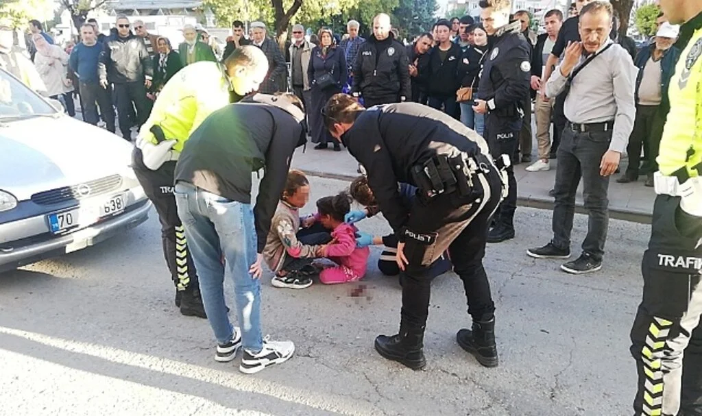 Karaman’da otomobilin çarptığı kız çocuğu yaralandı