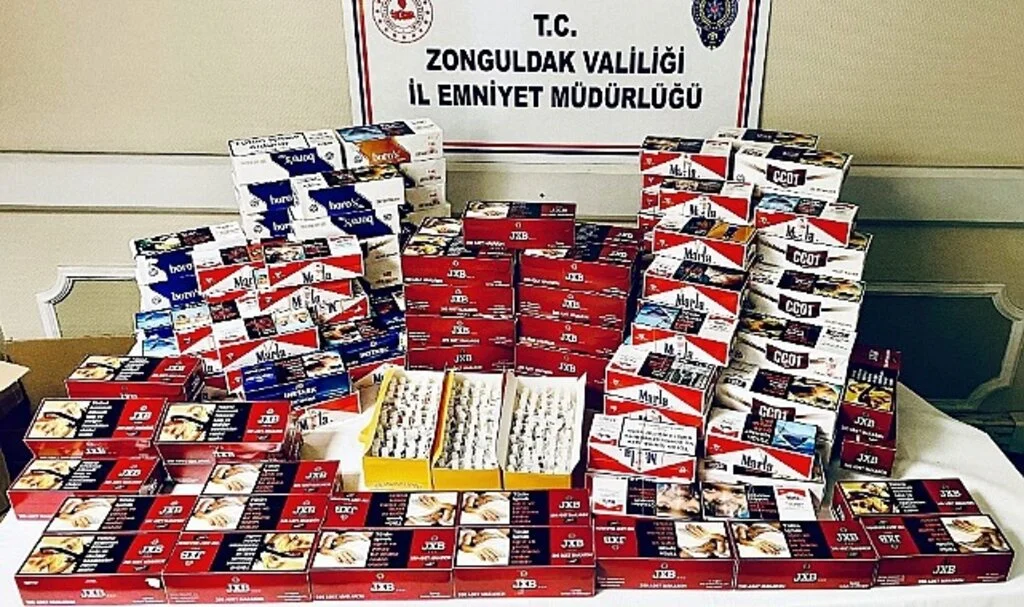 KOM ekipleri 30 bin adet bandrolsüz makaron ele geçirdi