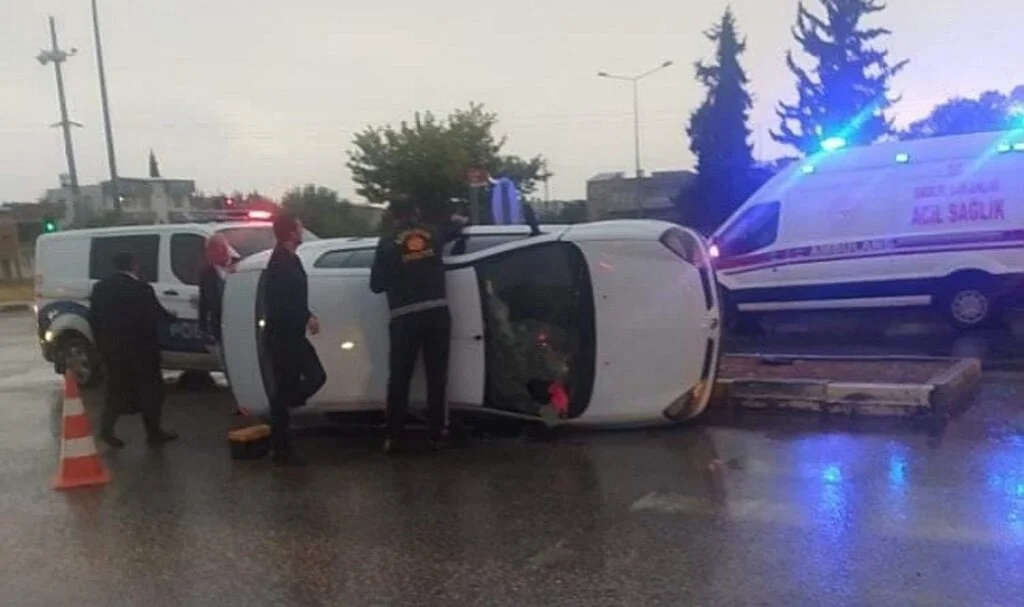 Kontrolden çıkan otomobil takla attı: 2 yaralı