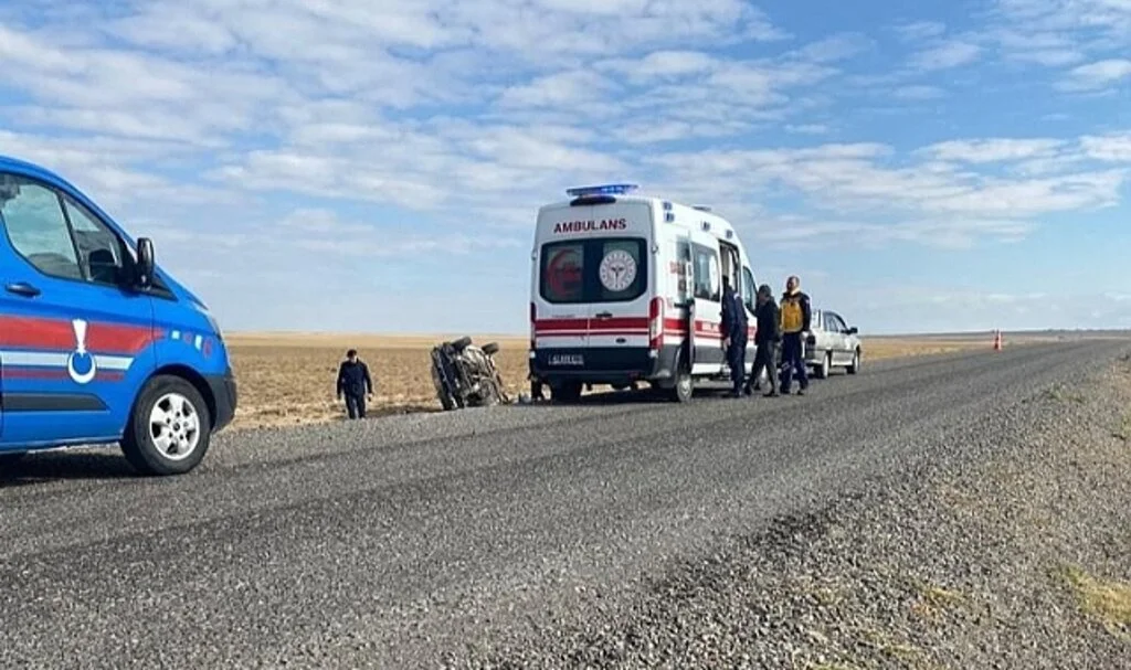 Konya'da otomobil takla attı: 2 yaralı