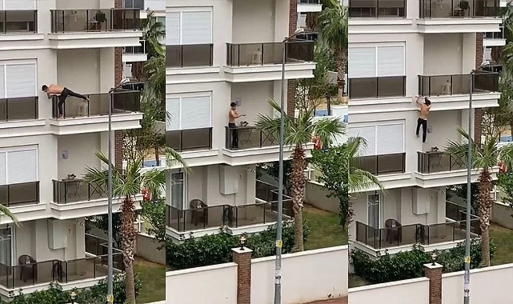 Lüks sitede oturan gencin balkonda yaptıkları yürekleri ağza getirdi