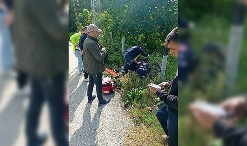 Motosikletiyle şarampole yuvarlanan genç ağır yaralandı