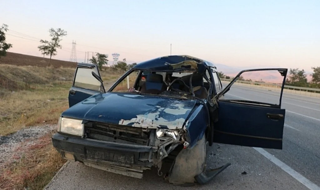 Otomobilin çarptığı atın telef olduğu kazada 4 kişi yaralandı