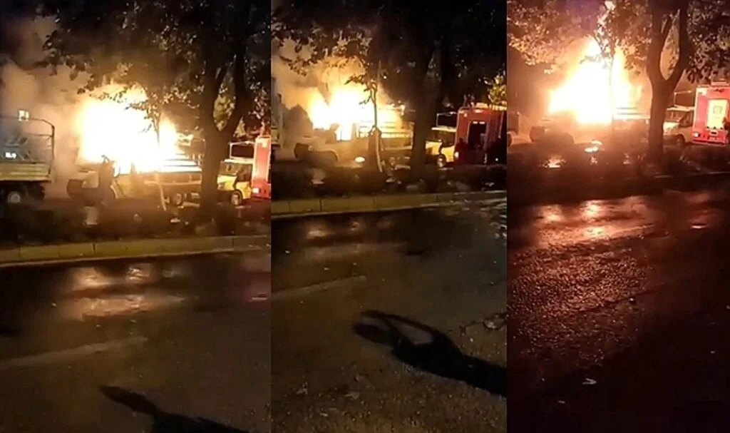 Park halindeki pikap alev alev yandı