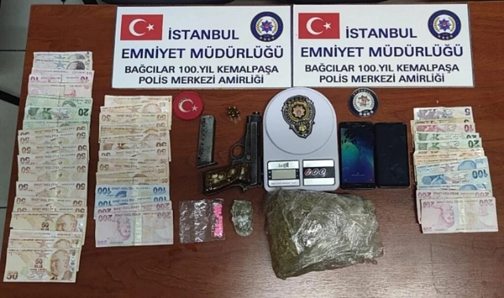 Polis arama yapmak isteyince silah çeken şüpheliden uyuşturucu çıktı