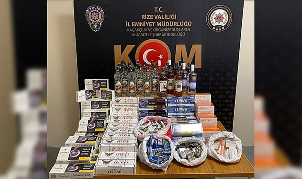 Rize'de sigara ve alkol kaçakçılığı yapan 2 yabancı uyruklu şahıs sınır dışı edildi