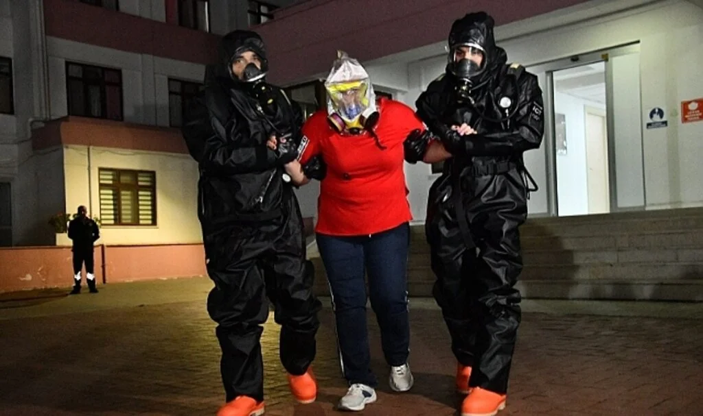 Samsun'da KYK yurtlarında kimyasal saldırı tatbikatı