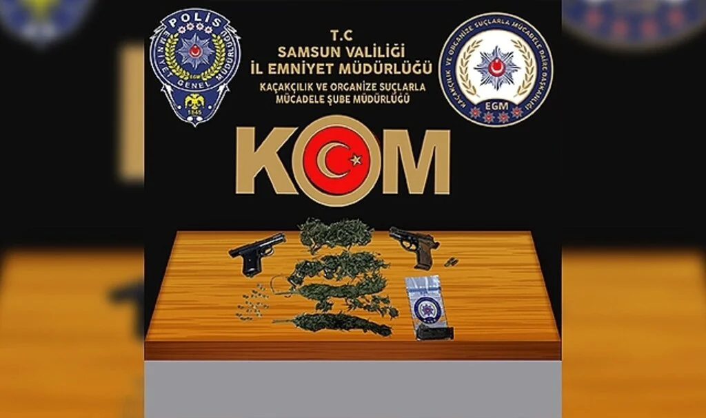 Samsun'da polis uyuşturucu ve silah ele geçirdi