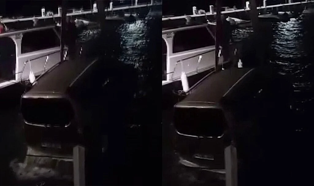 Şile’de el freni çekilmeyen otomobil denize düştü