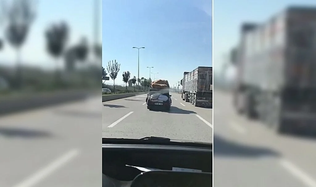 Yük kamyoneti gibi kullandığı aracıyla kilometrelerce yol aldı