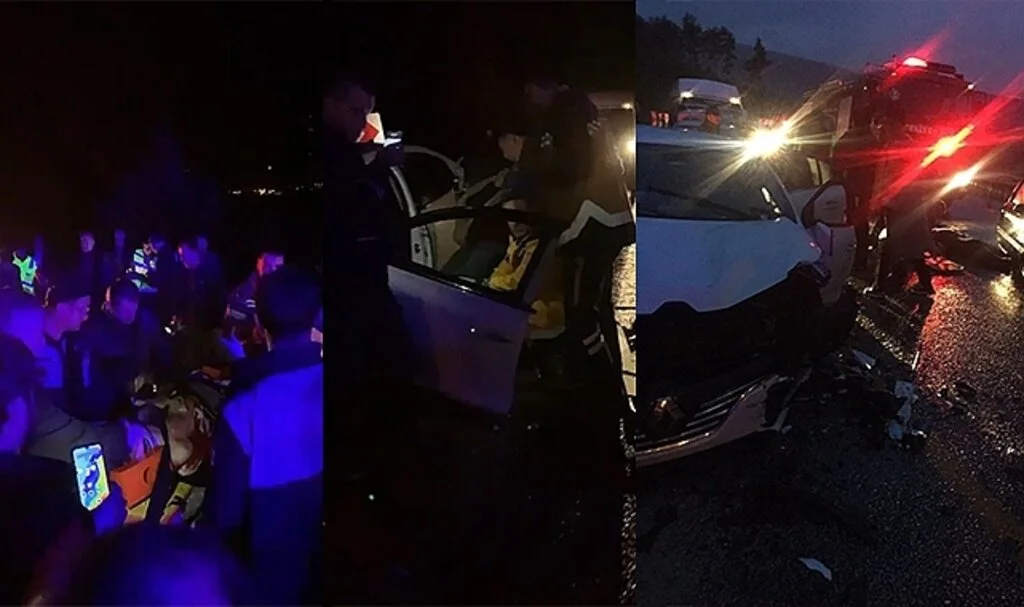 Bursa'da 2 otomobil kafa kafaya çarpıştı: 1 ölü, 5 yaralı