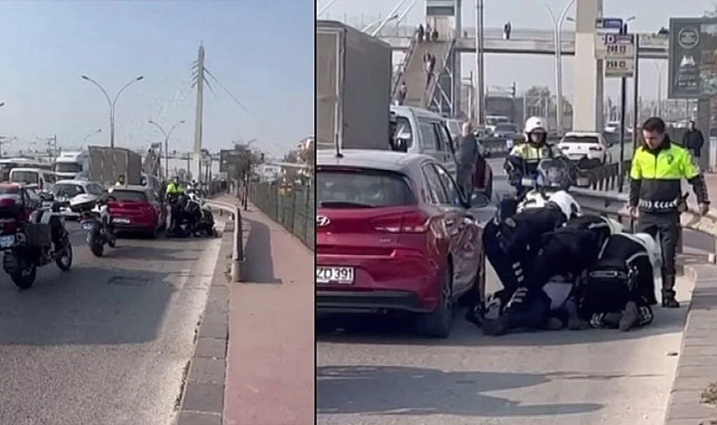 Çaldığı ağabeyinin otomobili ile kaçarken baltayı taşa vurdu