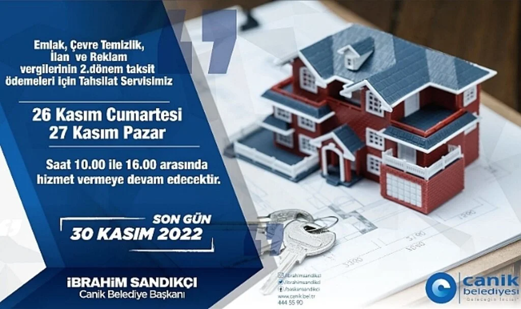 Canik Belediyesi Tahsilat Servisi Hafta Sonu Açık Olacak