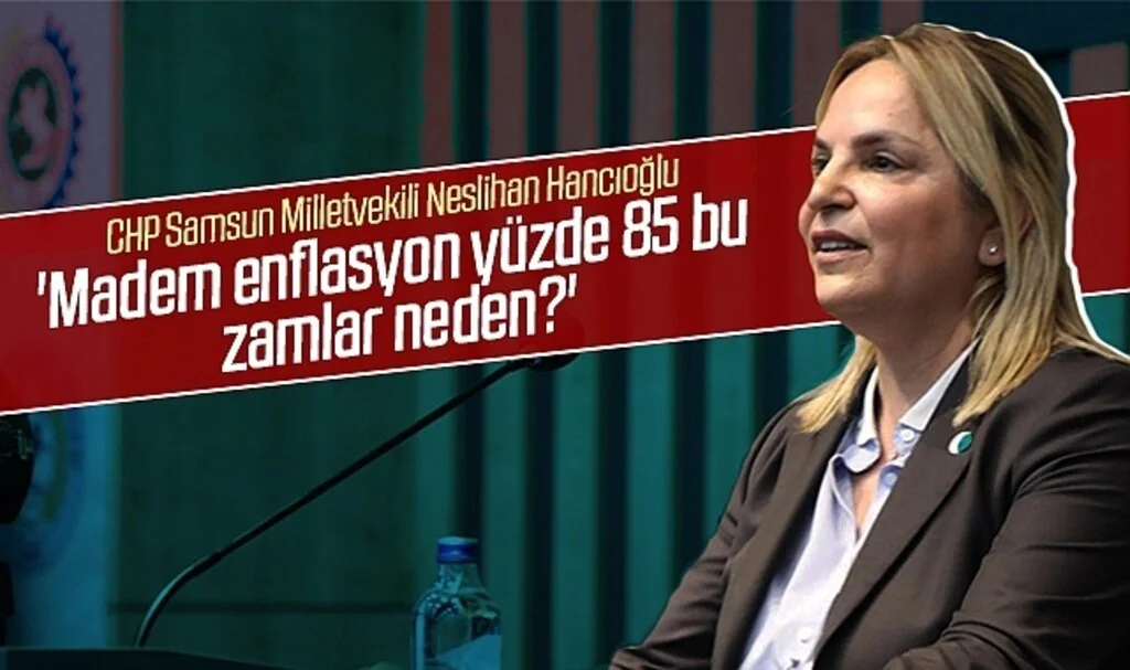 CHP Samsun Milletvekili Neslihan Hancıoğlu: 'Madem enflasyon yüzde 85 bu zamlar neden?'