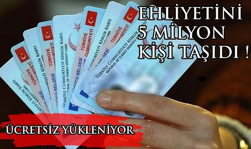 Çipli kimlikte yeni gelişme! 5 milyon kişi ehliyetini taşıdı... Ücretsiz yükleniyor