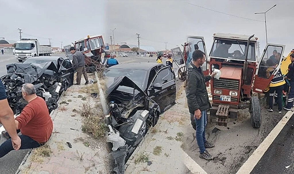 Enez Belediye Başkanı Günenç kaza yaptı, makam arabası hurdaya döndü