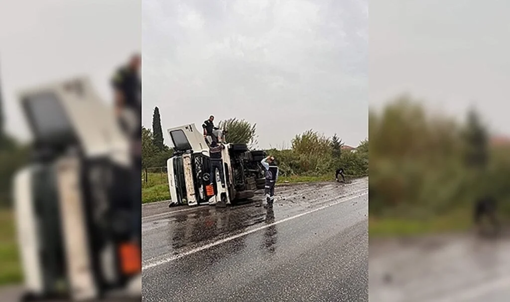 Hatay’da kontrolden çıkan LPG gazı yüklü tanker devrildi