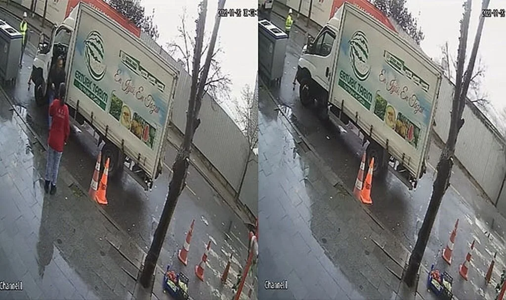 İstanbul’da korku dolu anlar kamerada: Yol bir anda çöktü, sürücü kamyonetini son anda kurtardı