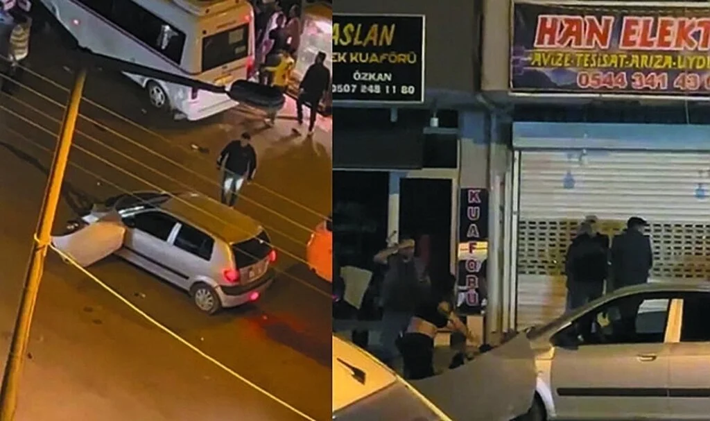 Kaza yapan sürücü çılgına döndü, aracına zarar verdi
