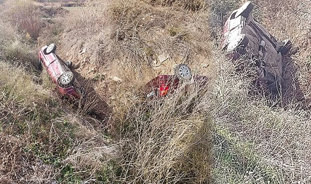 Kontrolden çıkan otomobil kanala devrildi: 1 yaralı
