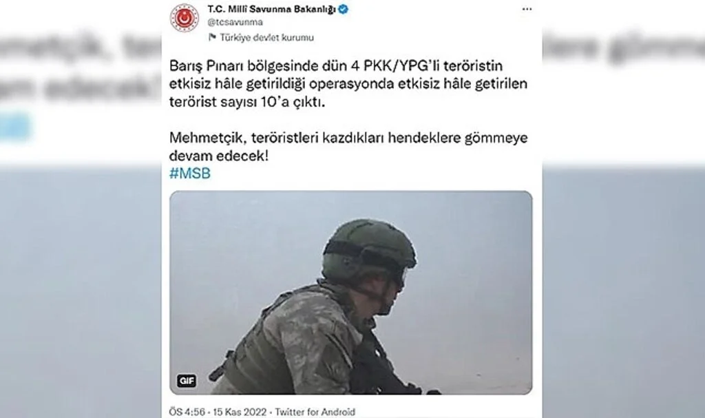 MSB: “Barış Pınarı bölgesinde dünkü operasyonda etkisiz hale getirilen terörist sayısı 10’a çıktı”