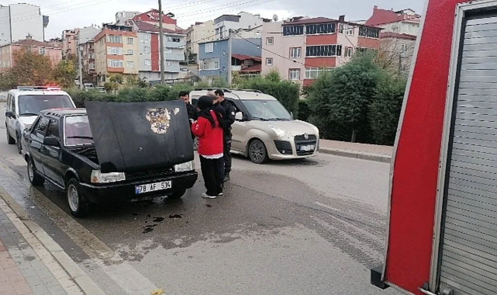 Nikah günü almaya giderken aracı yandı