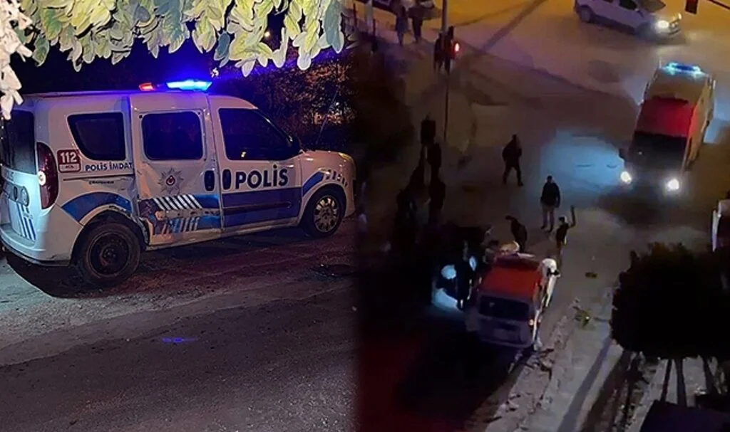Polis ekip aracı ile otomobil çarpıştı: 3 yaralı