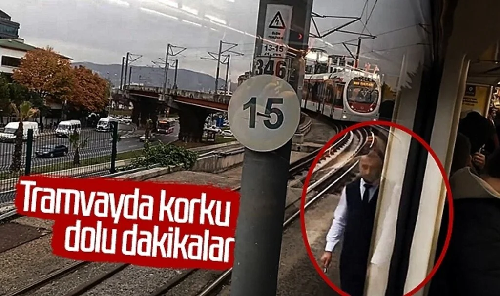 Samsun'da tramvayda korku dolu dakikalar