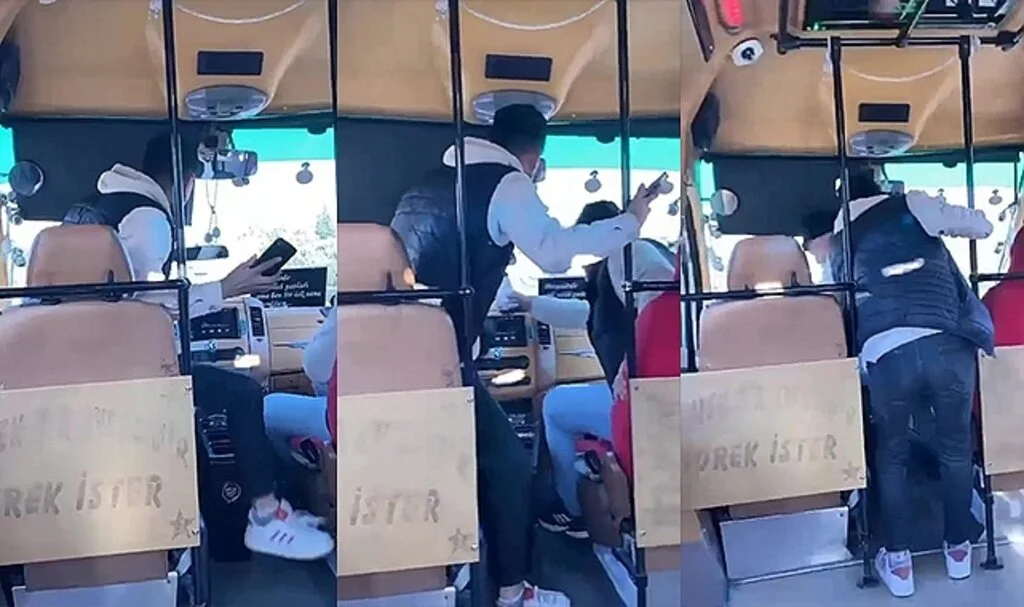 TEM otoyolunda minibüste ‘seyir halindeyken şoför değişikliği’ kamerada