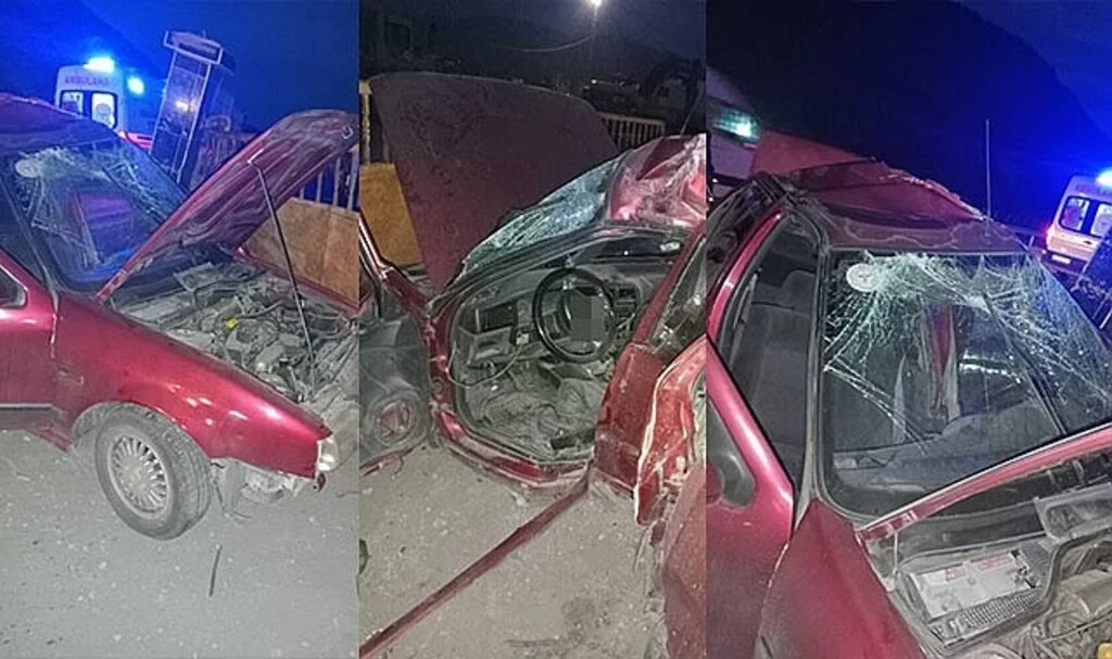 Tokat'ta otomobil duvara çarptı: 1 ölü 2 yaralı