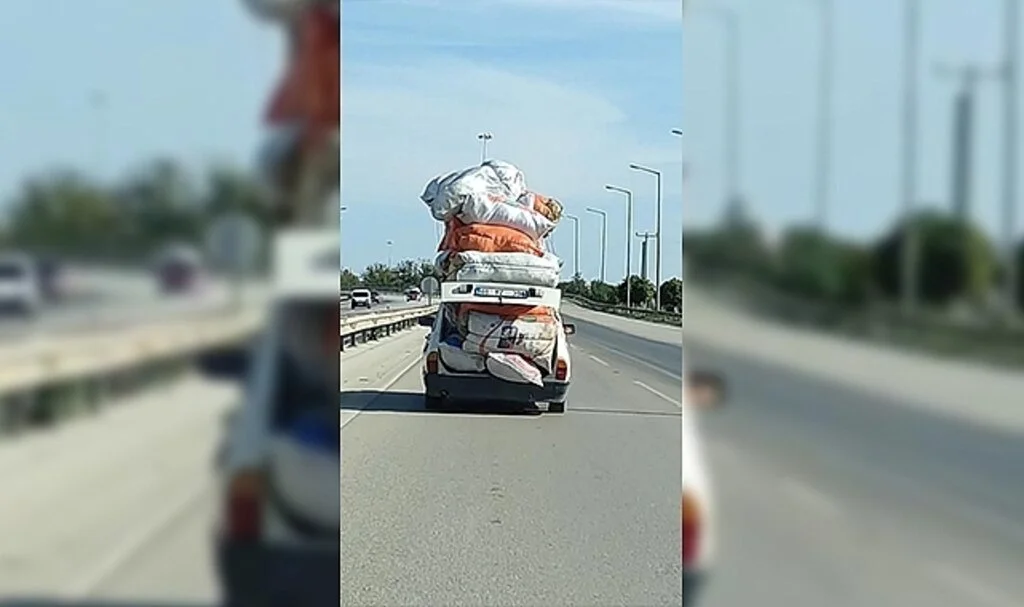 Yükünü gören şaşırdı: Kamyonet değil otomobil