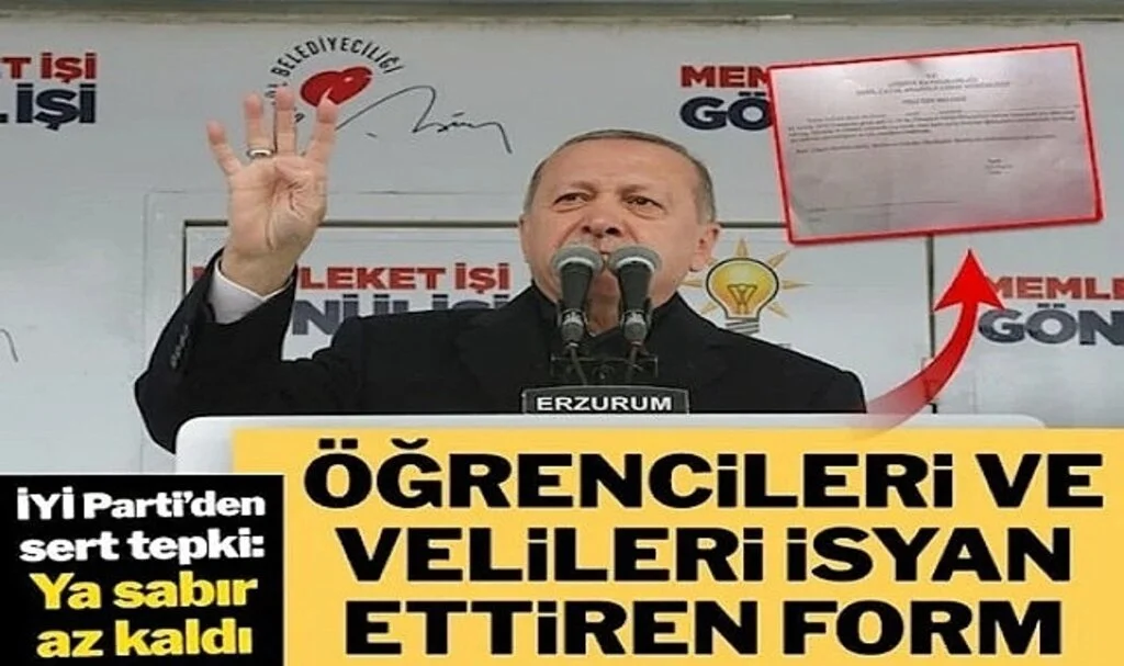 AKParti mitingi için velilere izin formu dağıtıldı