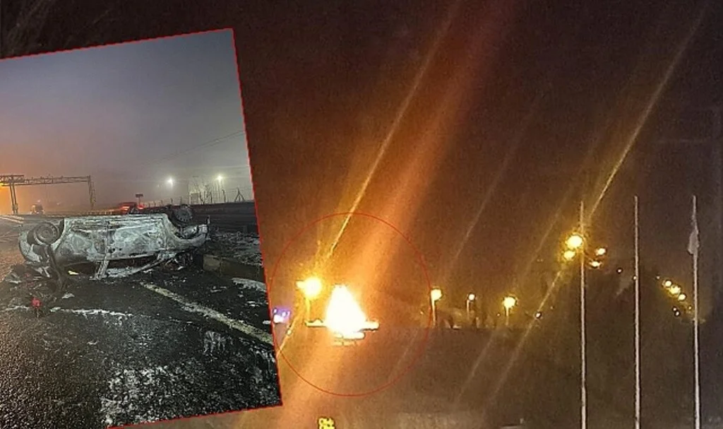 Bariyerlere Çarpıp Takla Atan Otomobil Alev Topuna Döndü