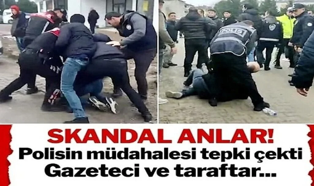 Bartın'da polis maç sonrası önce taraftarı ardından gazeteciyi darp etti!