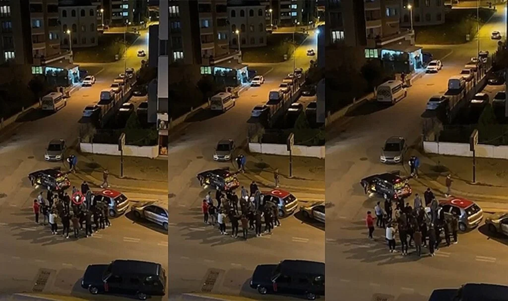 Böyle eğlence olmaz..Yarı otomatik tüfekle havaya defalarca ateş açtı