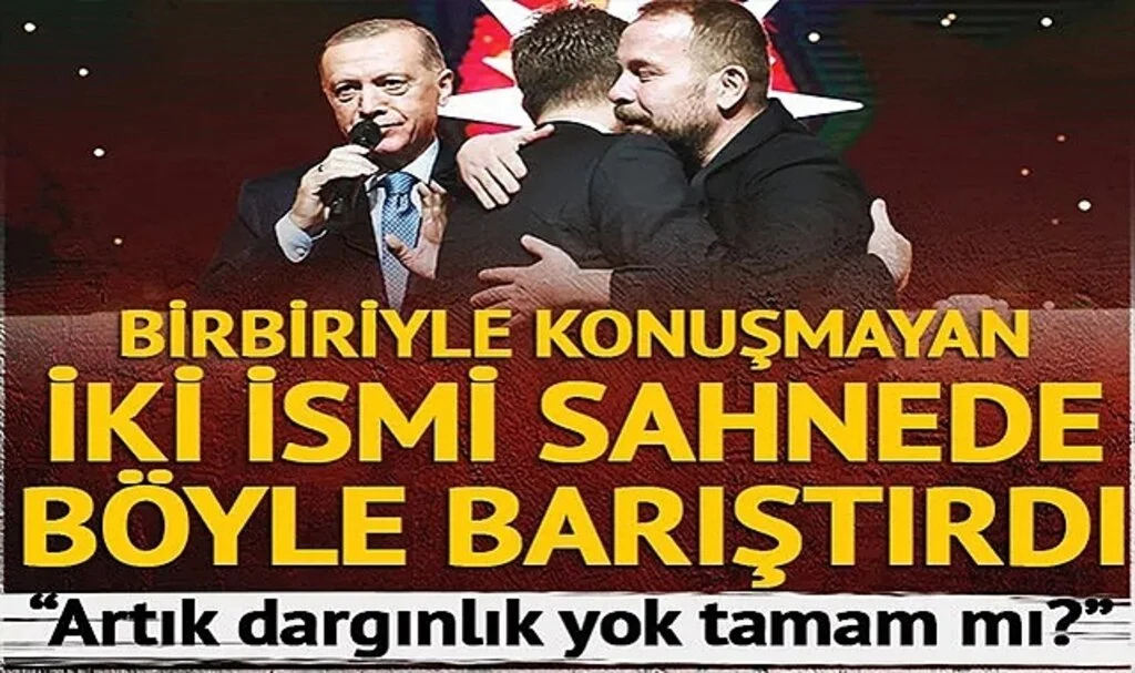 Cumhurbaşkanı Erdoğan Ödül Alan İki İsmi Sahnede Böyle Barıştırdı! "Artık Dargınlık Yok Tamam Mı?"