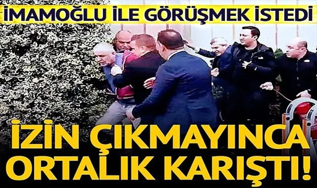 Ekrem İmamoğlu ile görüşmesine izin verilmedi! Saraçhane'de hareketli anlar... Üzerine benzin döküp...