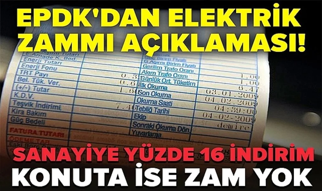 EPDK'dan elektrik zammı açıklaması! Sanayiye yüzde 16 indirim, konuta ise zam yok