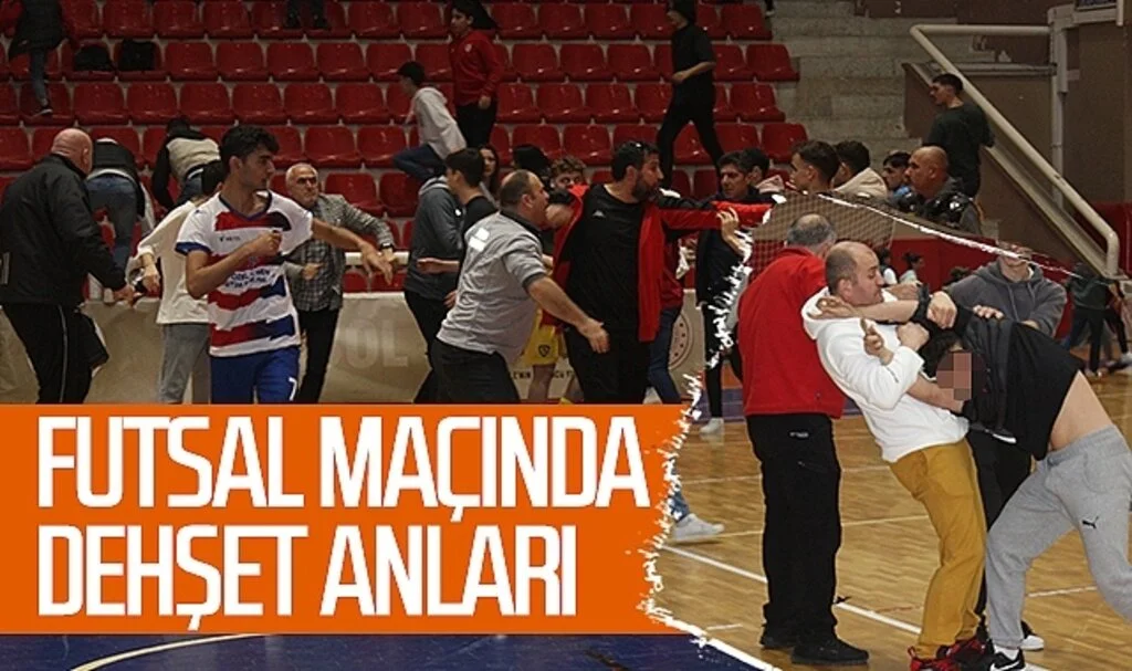 Futsal maçında dehşet anları