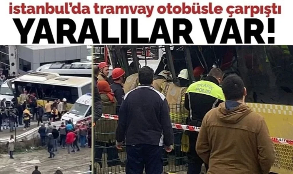  İstanbul Alibeyköy'de tramvay otobüsle çarpıştı: 19 yaralı