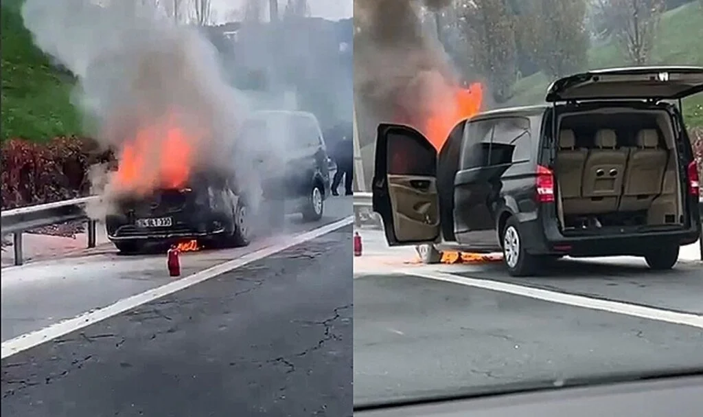 İstanbul TEM'de araç alevlere teslim oldu: Trafik durdu