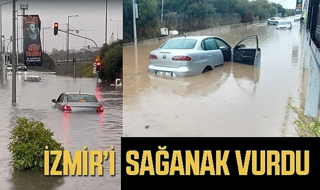 İzmir’i Sağanak Vurdu: Araçlar Suya Gömüldü